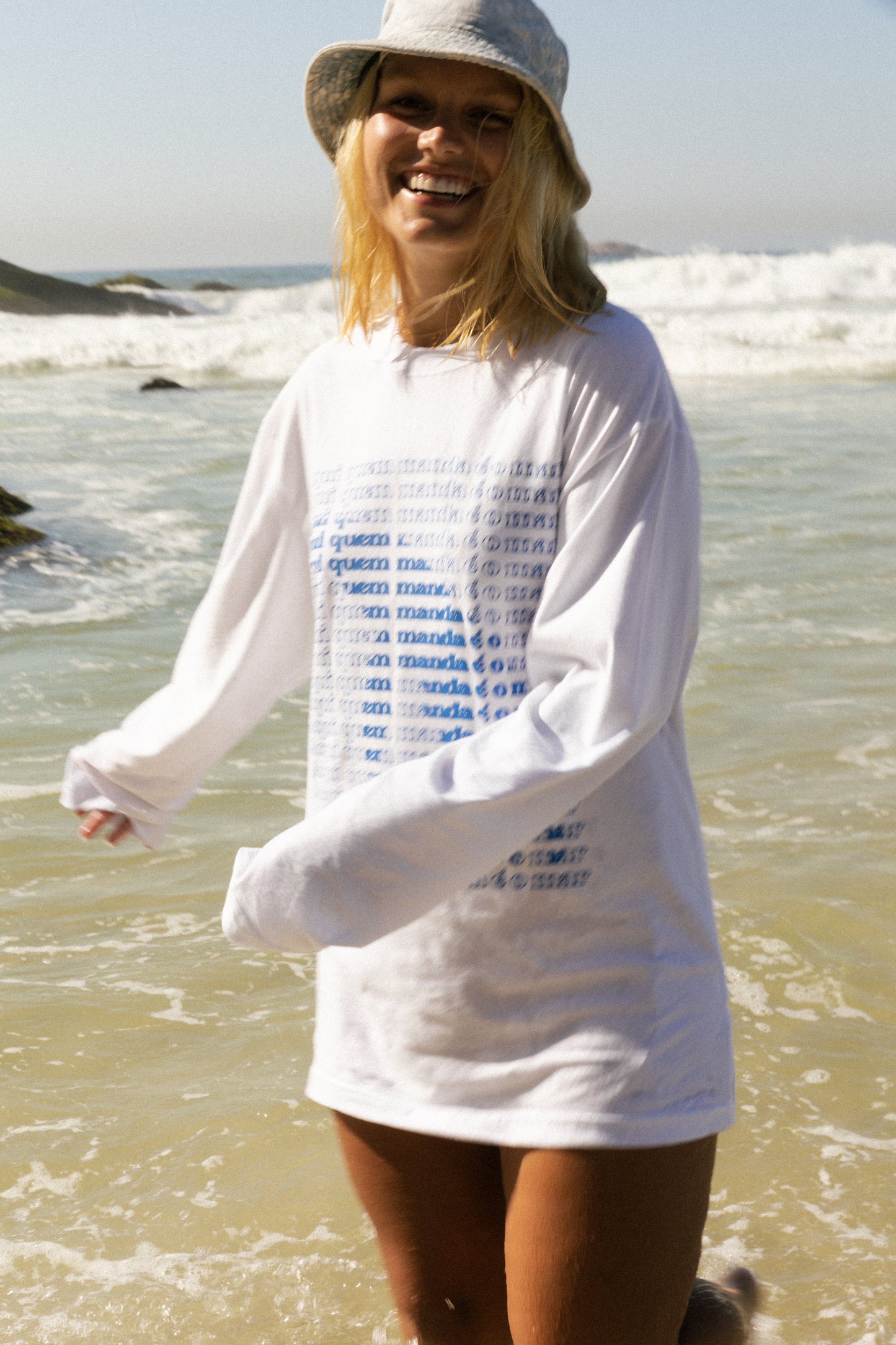 Long Sleeve Shirt WHALE DRAWING #branca